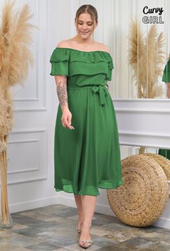 Picture of PLUS SIZE OFF THE SHOULDER CHIFFON DRESS